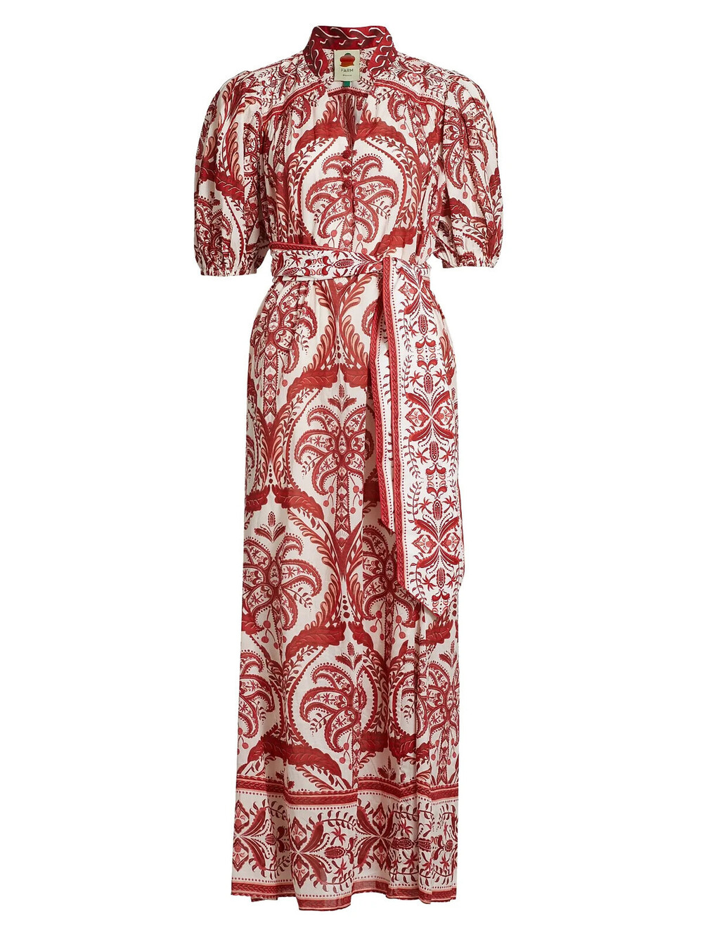 FARM Rio Red and White Printed Maxi Dress
